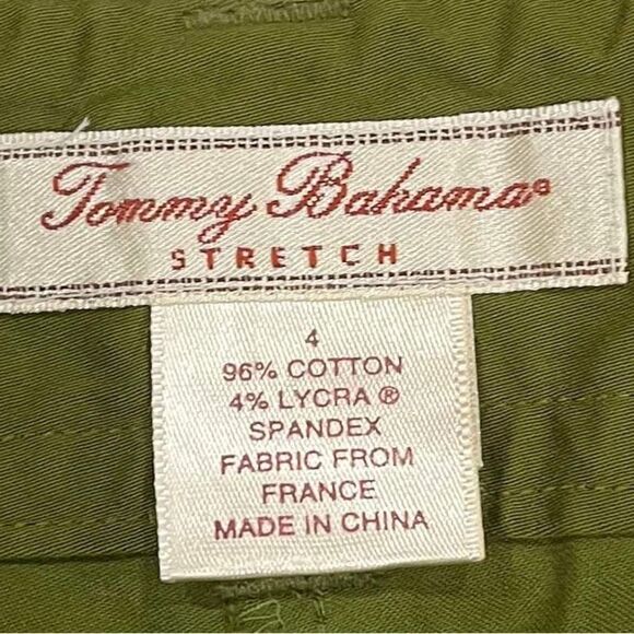 Tommy Bahama EUC Vintage Safari Old Money Rich Mom Summer Cotton Olive Shorts 4 - Picture 5 of 5